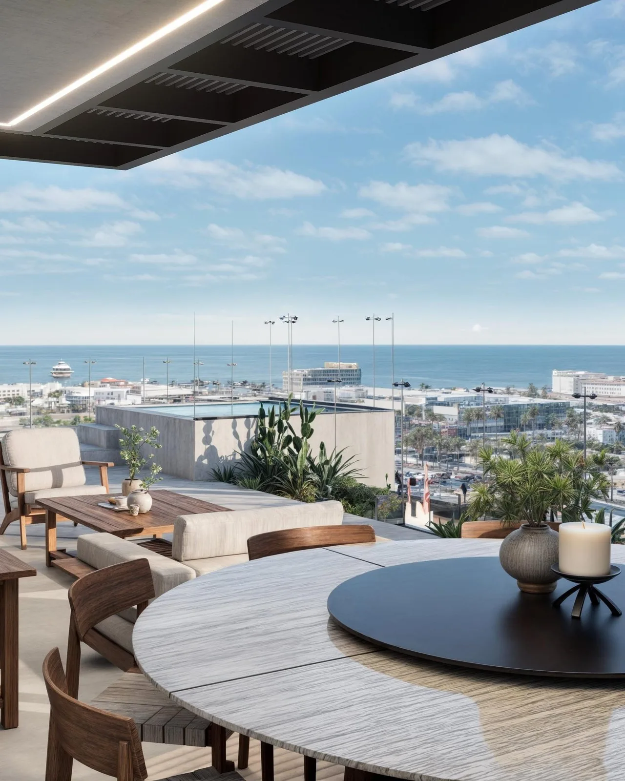 La Cima 20 · Terraza con vista al mar