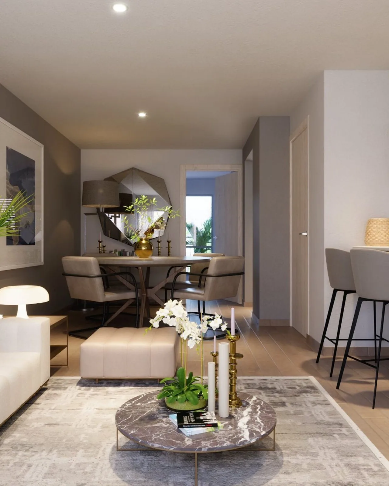 Vista Zaragoza · Sala y cocina